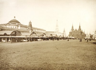 De handelsrijen op het Rode Plein, Moskou, Rusland, 1888 door Unbekannt