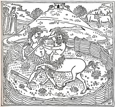Theseus en de Centaur, Plutarchus: Vitae Parallelae, 1491, 1917 door Unbekannt