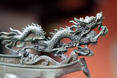 Thian Hock Keng Tempel. Draak. Singapore door Unbekannt