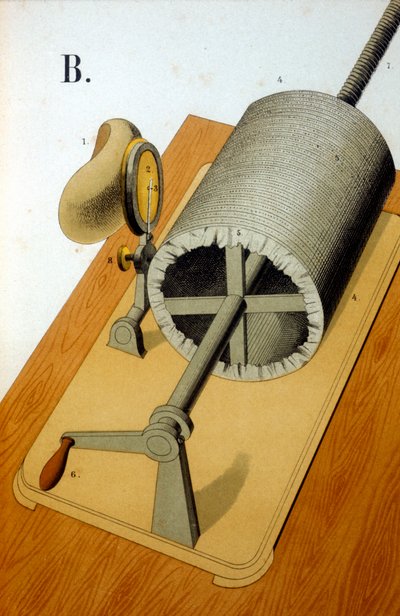 Thomas Alva Edisons eerste fonograaf, 1878 door Unbekannt