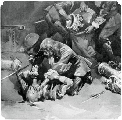 Thomas Blood probeert de kroonjuwelen te stelen uit de Tower of London in 1671, 1937 door Unbekannt