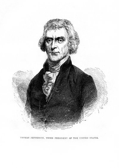 Thomas Jefferson, derde president van de Verenigde Staten, 1872 door Unbekannt