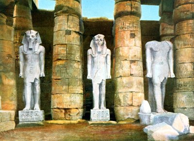 Drie standbeelden van Ramses II, Luxor, Egypte door Unbekannt