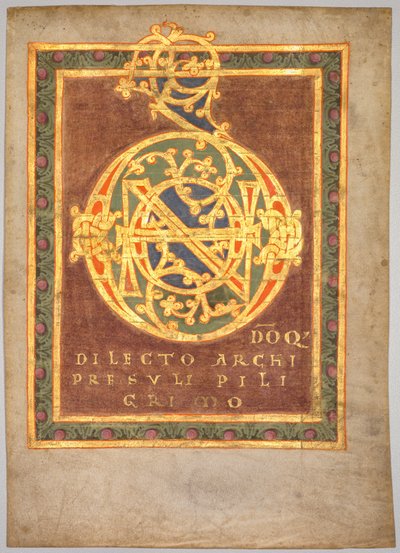 Titelpagina van Abt Bernos Tonarius: Initiaal D[omino], ca. 1030 door Unbekannt