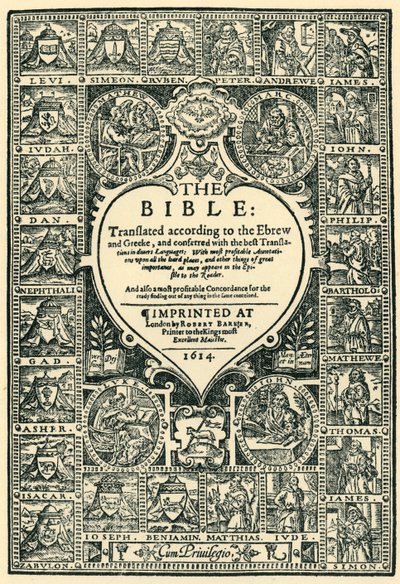 Titelpagina van de Genève Bijbel, 1614, 1943 door Unbekannt