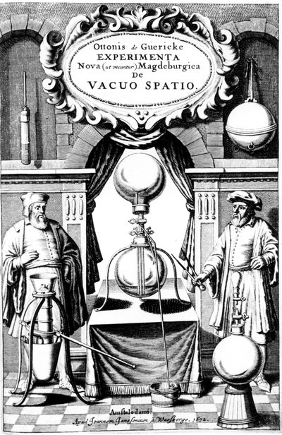 Titelpagina van Experimenta Nova, ut vocant, Magdeburgica, de vacuo Spatio, Amsterdam, 1672 door Unbekannt