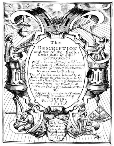 Titelpagina van De Beschrijving en Gebruik van de Sector door Edmund Gunter, 1636 door Unbekannt