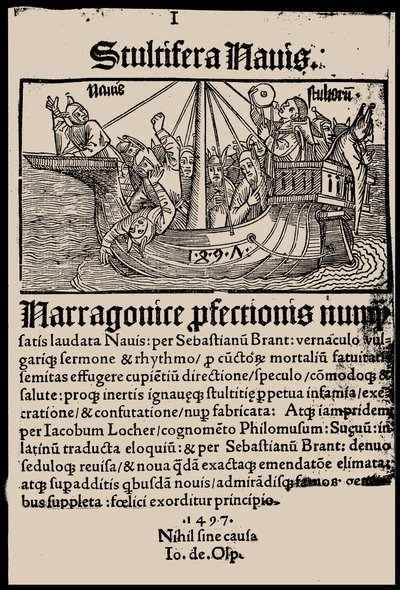 Titelpagina van het boek Narrenschip door Sebastian Brant, 1497 door Unbekannt