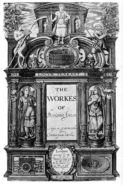 Titelpagina van de werken van Ben Jonson, 1616 door Unbekannt