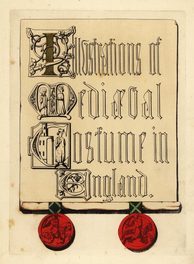 Titelpagina met verlichte letters en rode lakzegels door Unbekannt