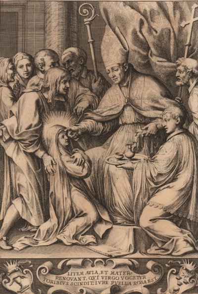 Toribio Alfonso Mogrovejo bevestigt Rose van Lima, 1670 door Unbekannt