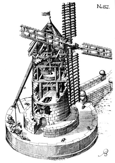 Torenvormige molen door Unbekannt