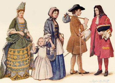 Traditionele kleding tijdens de regeerperiodes van James II - Willem en Mary 1685-1700, 1903, 1937 door Unbekannt
