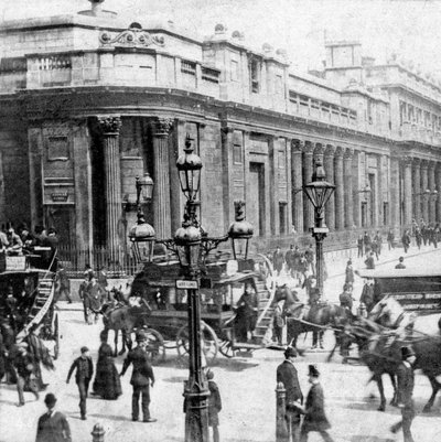 Verkeer langs de Bank of England, Londen door Unbekannt