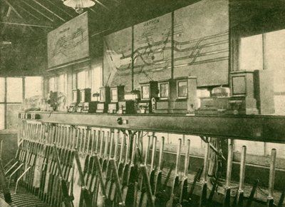 Treinbewegingsdiagram in seinhuis, Metropolitan Railway, 1930 door Unbekannt