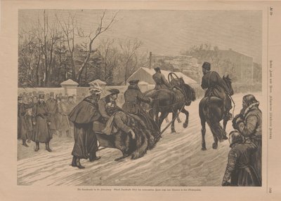 Transport van de gewonde Tsaar Alexander II na de aanslag, 1881 door Unbekannt