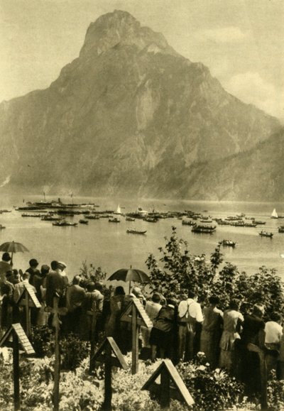 Traunstein en Traunsee, Opper-Oostenrijk, ca. 1935 door Unbekannt