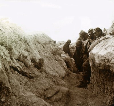 Loopgraven, Champagne, Noord-Frankrijk, c1914-c1918 door Unbekannt