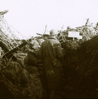 Loopgraven, Cornille, Frankrijk, ca. 1914-1918 door Unbekannt