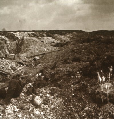 Loopgraven, Somme, Noord-Frankrijk, ca. 1914-1918 door Unbekannt