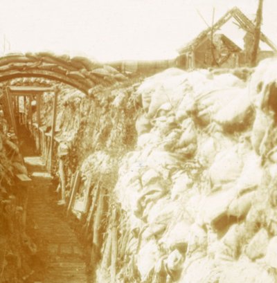 Loopgraven, frontlinie, Diksmuide, België, c1914-c1918 door Unbekannt