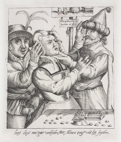 Trepanatie Verwijderen van de Steen, gravure door Unbekannt
