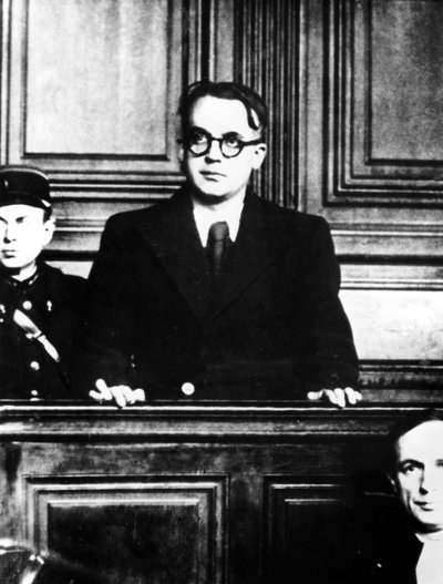 Proces van de Franse pro-nazi auteur Robert Brasillach, Parijs, 1945 door Unbekannt