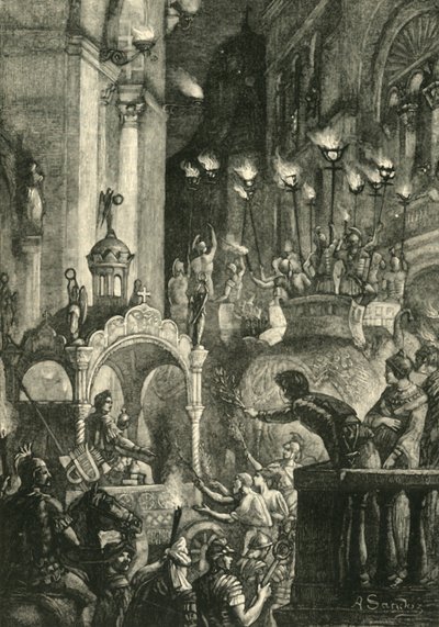 Triomf van Heraclius in Constantinopel, 629AD, 1890 door Unbekannt