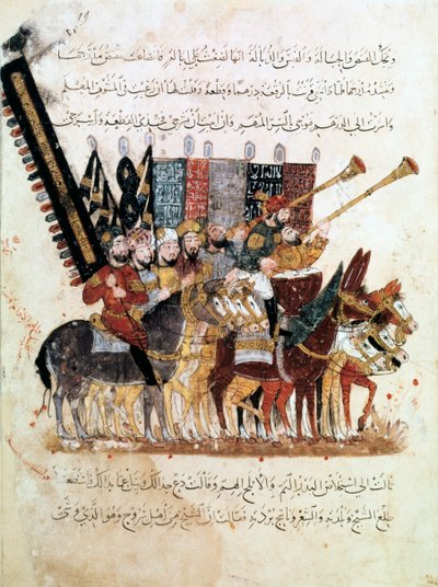 Troep ruiters bij een religieuze ceremonie, ca. 1240 door Unbekannt