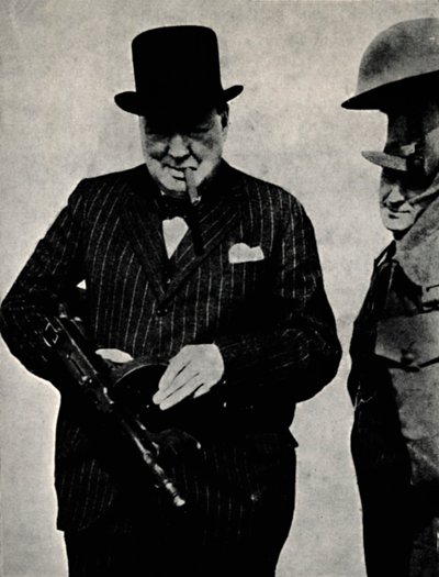 Uitproberen van een Tommy-Gun, 1940, 1945 door Unbekannt