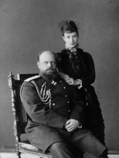 Tsaar Alexander III en tsarina Maria Fjodorovna van Rusland, 1880s door Unbekannt