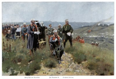 Tsaar Alexander II van Rusland en zijn staf door Unbekannt