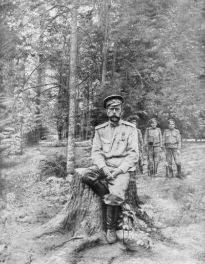 Tsaar Nicolaas II in ballingschap, Tobolsk, Siberië, 13 augustus 1917 door Unbekannt