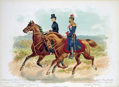 Tsaar Nicolaas II van Rusland in het uniform van het regiment van de levenswacht van Hare Majesteit door Unbekannt