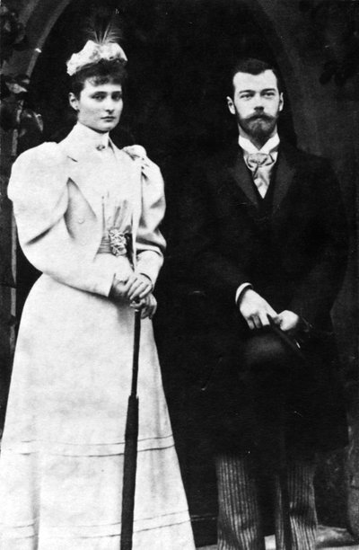 Tsarina Alexandra Fjodorovna en Tsaar Nicolaas II van Rusland, ca. 1900 door Unbekannt