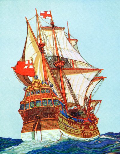 Tudor-schip van het type gebruikt door kapers en ontdekkingsreizigers door Unbekannt