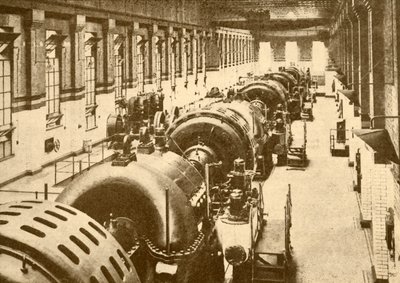 Turbo-generatoren in Neasden Power House, Metropolitan Railway, 1930 door Unbekannt