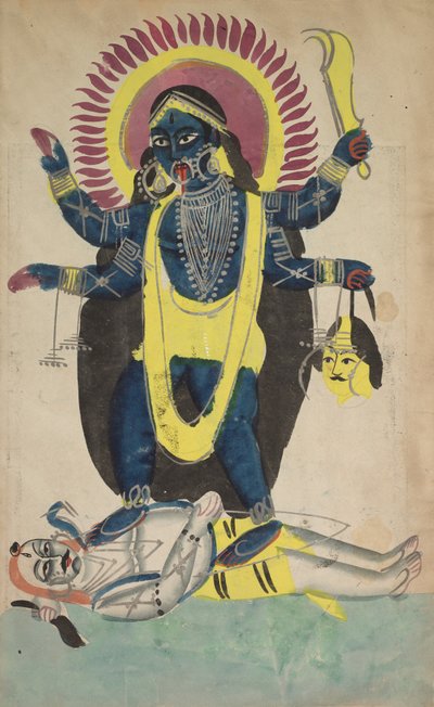 Twee Aspecten van Kali: Kali Dansend op Shiva door Unbekannt