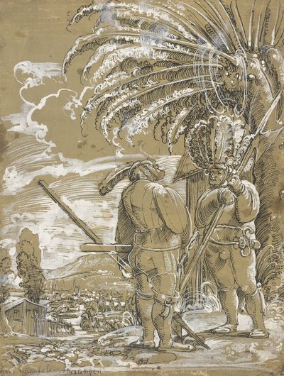 Twee Landsknechten, ca. 1520 door Unbekannt