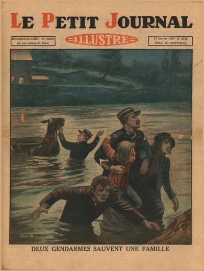 Twee politieagenten redden een gezin, 1930 door Unbekannt