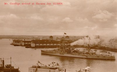 Aankomst van de Amerikaanse president Calvin Coolidge in Havana voor de Pan-Amerikaanse Conferentie door Unbekannt