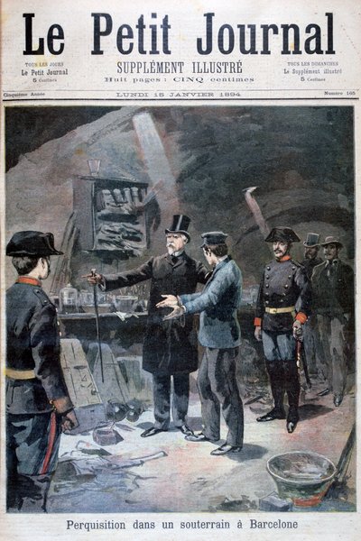 Ondergrondse zoektocht naar anarchisten, Barcelona, 1894 door Unbekannt