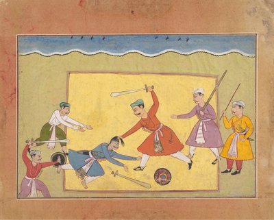 Ongeïdentificeerde pagina uit een verspreide Bhagavata Purana Oude verhalen van Heer Vishnu, ca. 1610 door Unbekannt