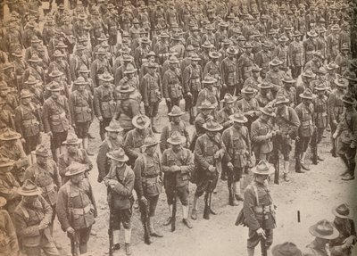 Amerikaanse troepen op parade voor hun mars door Londen op 15 augustus 1917 door Unbekannt