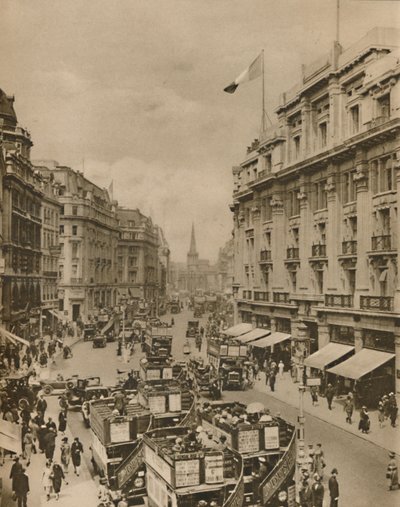 Bovenste deel van Regent Street, het paradijs van Londense shoppers door Unbekannt