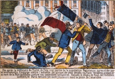 Opstand leidend tot de oprichting van de Parijse Commune, 1871 door Unbekannt