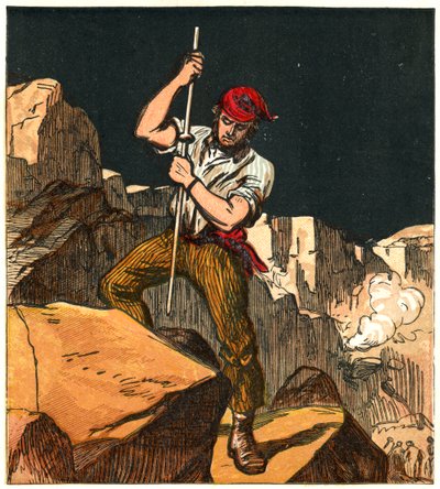 Gebruik van buskruit in een steengroeve, 1867 door Unbekannt
