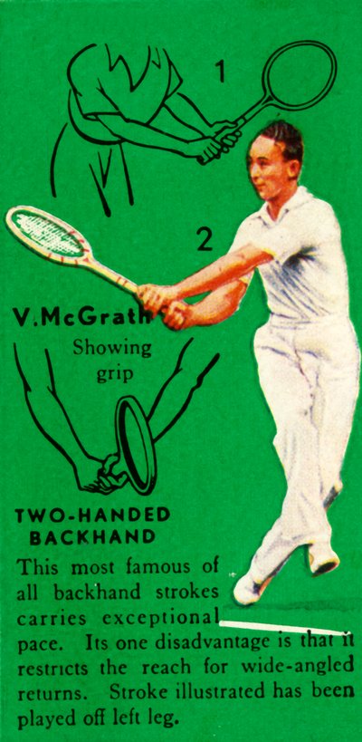 V. McGrath - Tweehandige backhand door Unbekannt