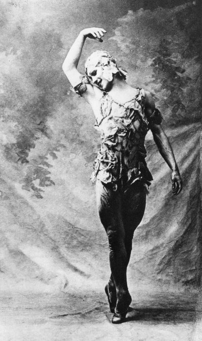 Vaslav Nijinsky, Russische balletdanser, in Le Spectre de la Rose, Parijs door Unbekannt
