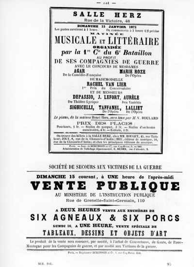 Vente Publique, uit Franse politieke posters van de Parijse Commune, mei 1871 door Unbekannt